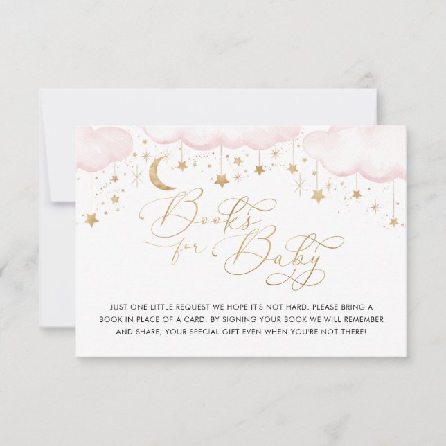 Invitation Livres Baby showers Twinkle Star Pour Baby Pink Ca (Devant)
