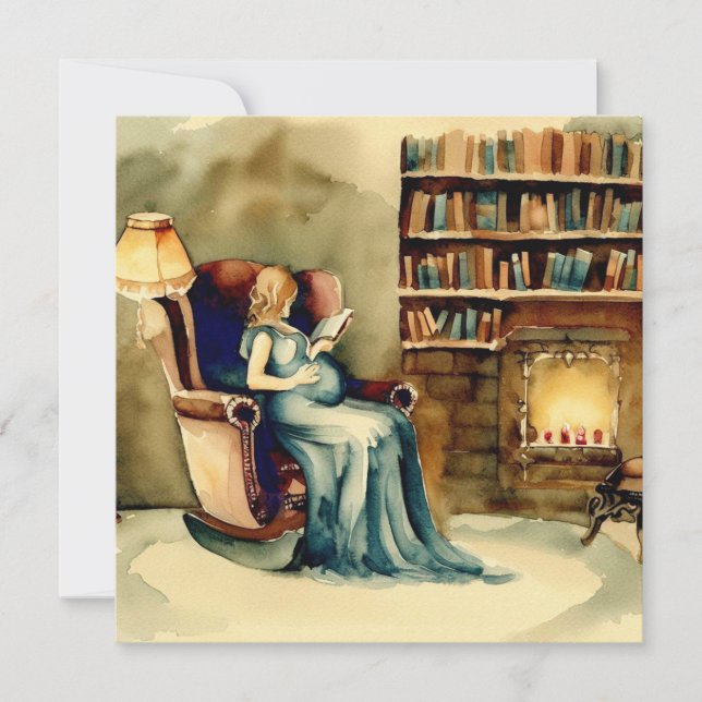 Invitation Livres & Bébé : Littérature Classique, Un Baby sho (Devant)