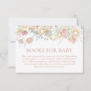 Invitation Livres Boho pour Baby Card, Baby shower Fleur sauv