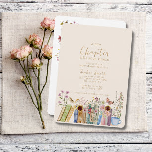 Invitation Livres & Brunch Un nouveau Baby shower de chapitre