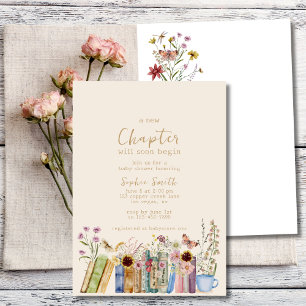 Invitation Livres & Brunch Un nouveau Baby shower de chapitre