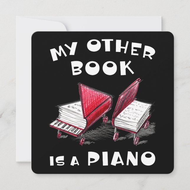 Invitation Livres Créatifs À Main Sur Roues Et Piano (Devant)
