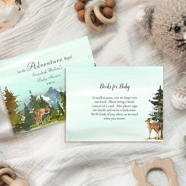Invitation Livres d'aventure en forêt pour jeu de bébé faons (Créateur téléchargé)