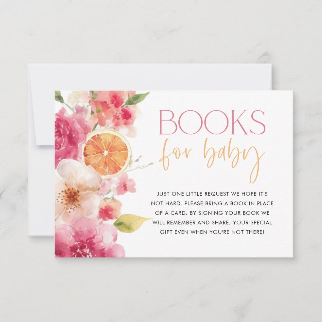 Invitation Livres de Baby shower Citrus pour Card Bright Flor (Devant)