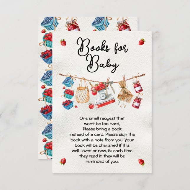 Invitation Livres de Baby shower pour bébé sur le marché agri (Devant / Derrière)