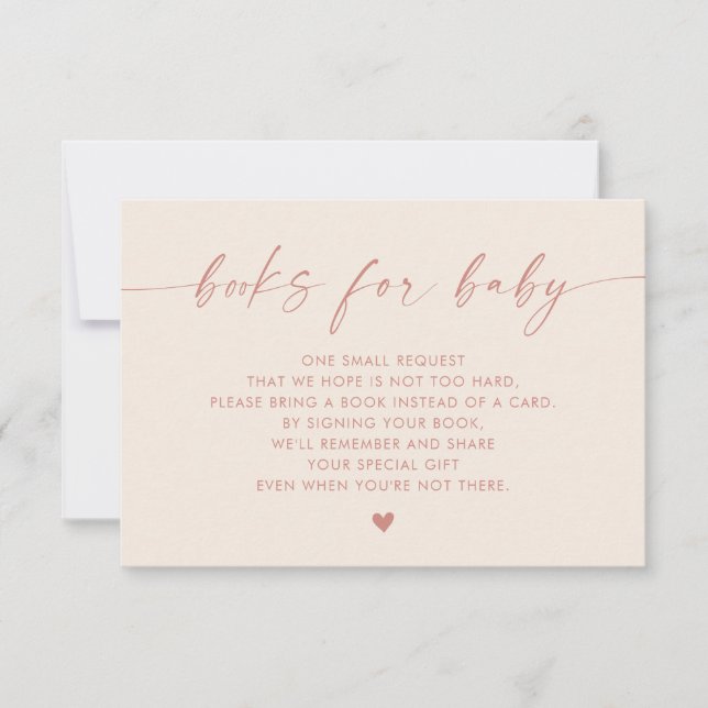 Invitation Livres de livres pour Baby Insert, Modern Pink Gir (Devant)