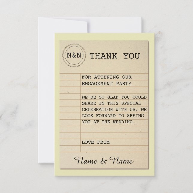 Invitation Livres de mariage de bibliothèque Merci Love Story (Devant)