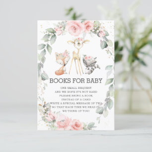 Invitation Livres de Woodland Blush Floral Greenery pour Baby