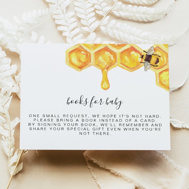 Invitation Livres en nid d'abeille rustique pour bébé Insert (Créateur téléchargé)