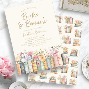 Invitation Livres et Brunch : Baby Shower Mariage
