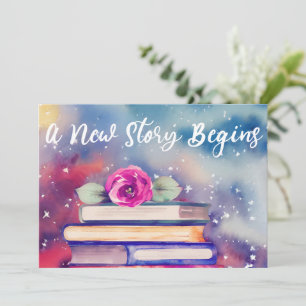 Invitation Livres mignons et Baby shower d'aquarelle rose