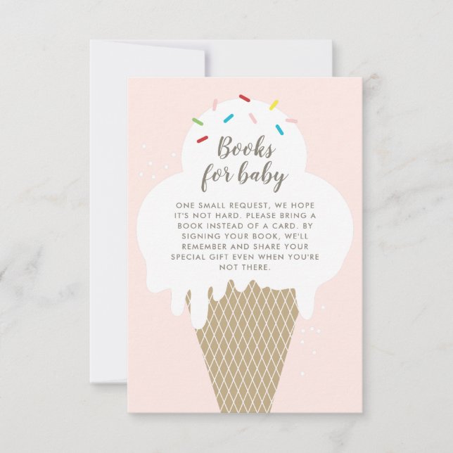 Invitation Livres pour bébé Glace rose Baby Shower (Devant)