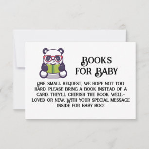 Invitation Livres pour bébé PANDA Lecture de lunettes