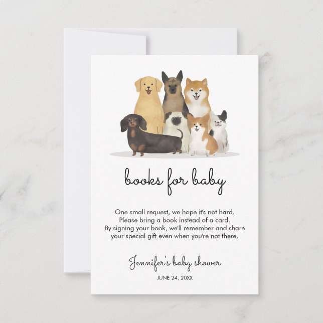 Invitation Livres pour chien de shower de bébé (Devant)