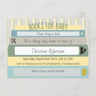 Invitation Livres pour l'invitation de baby shower