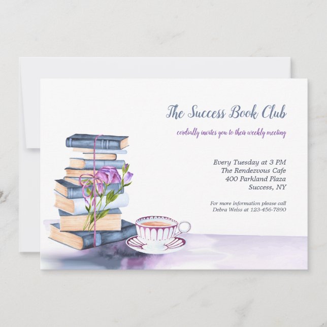 Invitation Livres pour l'invitation du club de lecture (Devant)