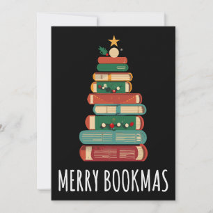 Invitation Livres Sapin de Noël Joyeux Bookmas