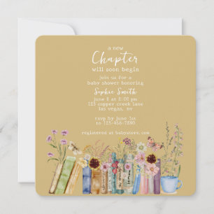 Invitation Livres vintages Un Nouveau Baby shower De Chapitre