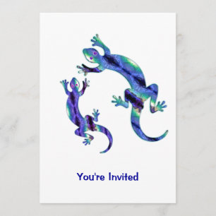 INVITATION LIZARD 1 DUO MOSAÏQUE BLEUE ET VERTE