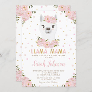 Invitation Llama Baby shower flush flush