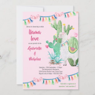 Invitation Llama Baby shower rose Llama Love