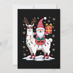 Invitation Llama de Noël Gnome Père Noël Lumières Renne Xmas