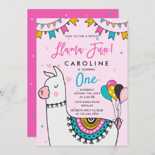 Invitation Llama Fun Anniversaire