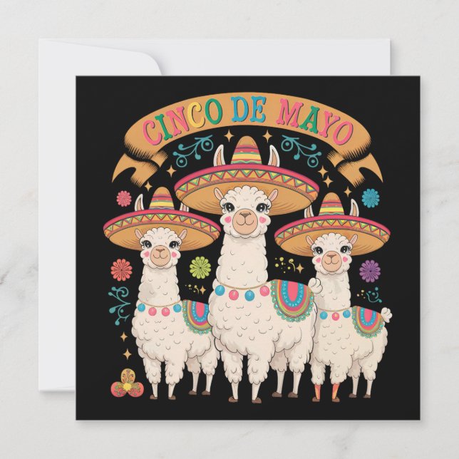 Invitation Llama Funny Cinco De Mayo Fête (Devant)