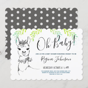 Invitation Llama Girl Baby shower
