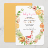Llama Mama Agrumes Flore Vert Bébé Fille Douche