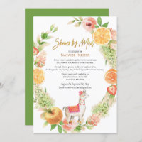Llama Mama Baby shower Floral de verdure par Mail