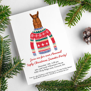 Invitation Llama Portant un drôle de Noël moche Sweat nordiqu