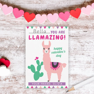 Invitation Llamazing Rose Llama Filles de la classe Saint-Val