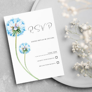 Invitation Lluge vert bleu botanique Lluge floral RSVP