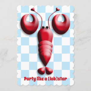 Invitation Lobsterfest Lobsterbake Cute Red Lobster Heart