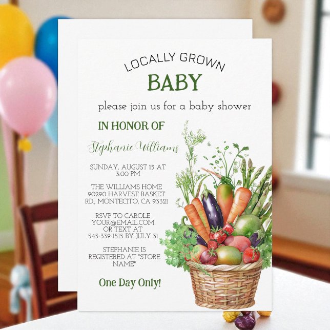 Invitation Locally Grown Baby Farmers Market Baby Boy shower (Créateur téléchargé)