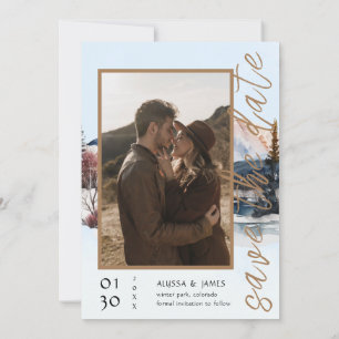 Invitation Lodge d'hiver dans les montagnes L'aventure commen