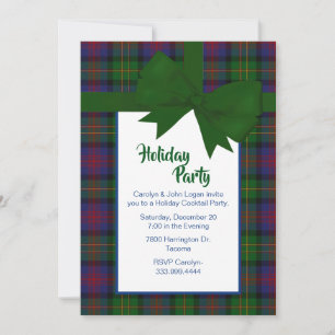 Invitation Logan Tartan Plaid Fête de Noël personnalisée