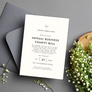 Invitation Logo Blanc Chaud Business Company Diner Party
