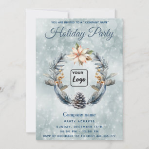 Invitation Logo Boho Pine cône wreath fête fêtes entreprise