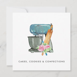 Invitation Logo de boulangerie aquarelle   Floral Digital Dow