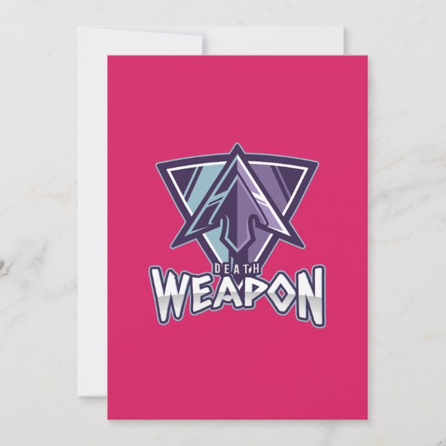 Invitation Logo de jeu cyberpunk | Emblème du guerrier triang (Devant)
