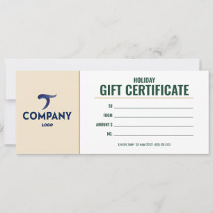 Invitation Logo de la société de certificat-cadeau de vacance