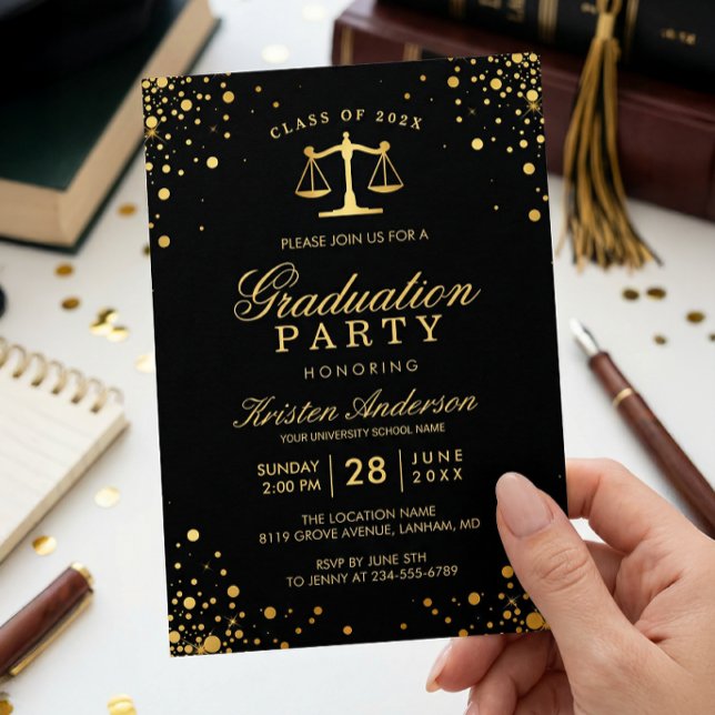 Invitation Logo de l'école de droit Graduate Graduate Party (Créateur téléchargé)