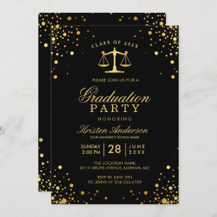 Invitation Logo de l'école de droit Graduate Graduate Party