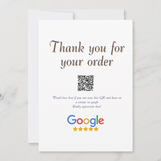 Invitation logo de l'entreprise de revue Google Scan QR revie (Devant)