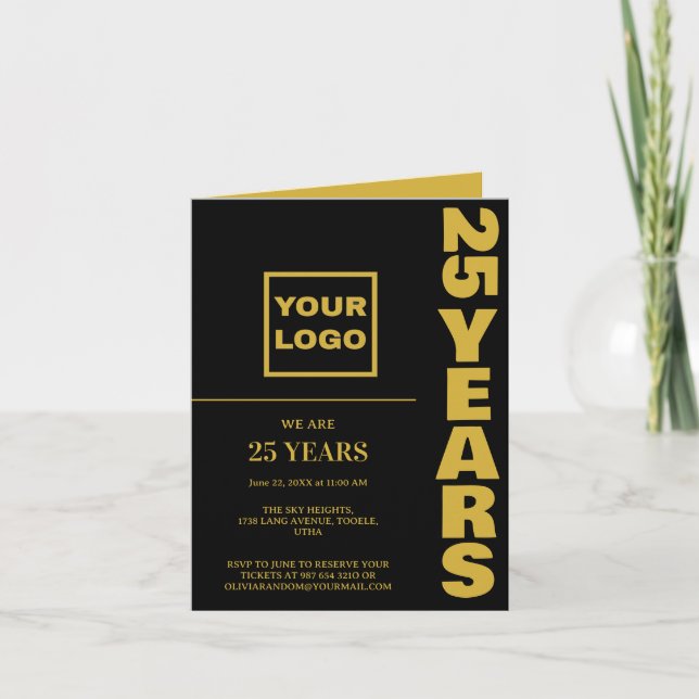 Invitation Logo de l'entreprise du 25e anniversaire (Devant)