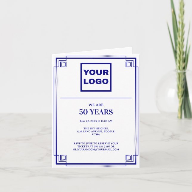 Invitation Logo de l'entreprise pour célébrer le 50e annivers (Devant)