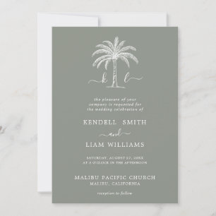 Invitation Logo de mariage à monogramme personnalisé avec pal