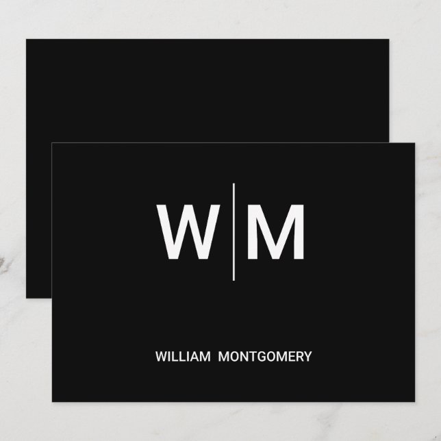 Invitation Logo de marque noire | Entreprise (Devant / Derrière)